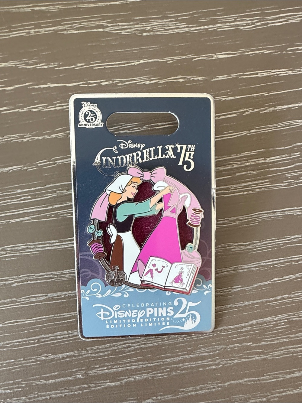 Disney Cinderella 75th Anniversary Collector Enamel Pin – Pink & Purple Accents